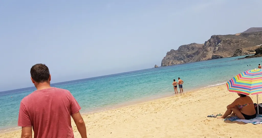 Beach photo with tourists removed – before
